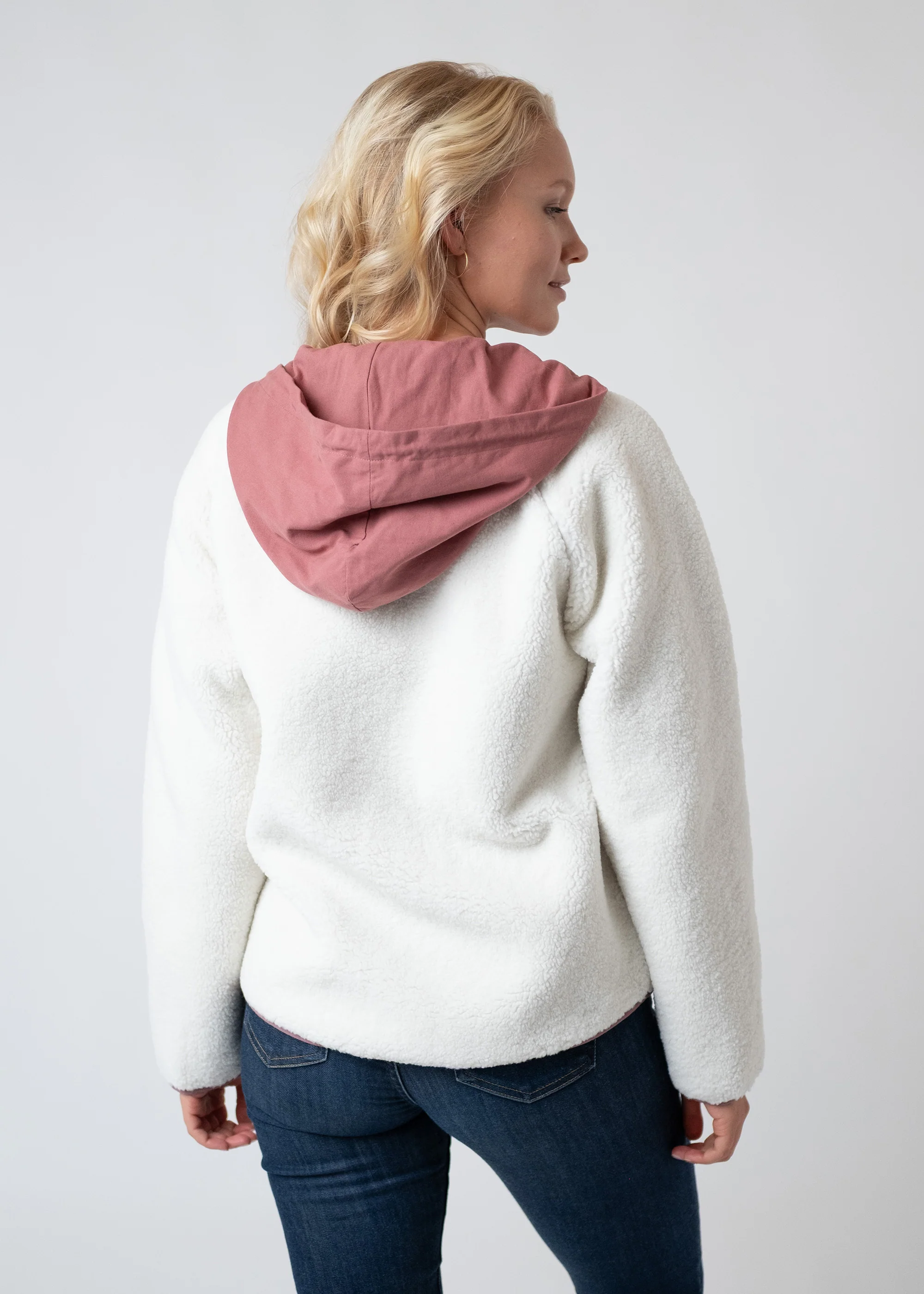 Sherpa-Zipper "Frida" - natur/rosa (Damen) - Image 5